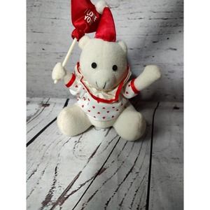 Vintage Russ Berrie Clown Teddy Bear W Red Heart Balloon I Love You 5” READ
